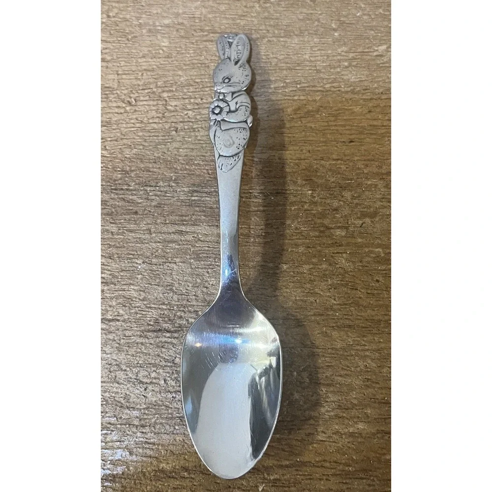 Oneida Peter Rabbit Community Stainless Child Baby Spoon Lot of 3 Bunny Flatware